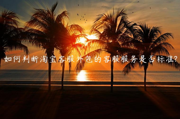 如何判斷淘寶客服外包的客服服務(wù)是否標(biāo)準(zhǔn)?